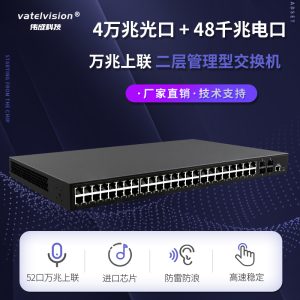 万兆上联二层网管型POE交换机 4个万兆SFP插槽+48个千兆电口